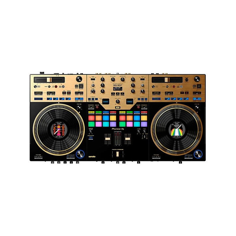 Pioneer DDJ-REV7-N Scratch-style 2-channel professional DJ controller for multiple DJ applications (Gold)