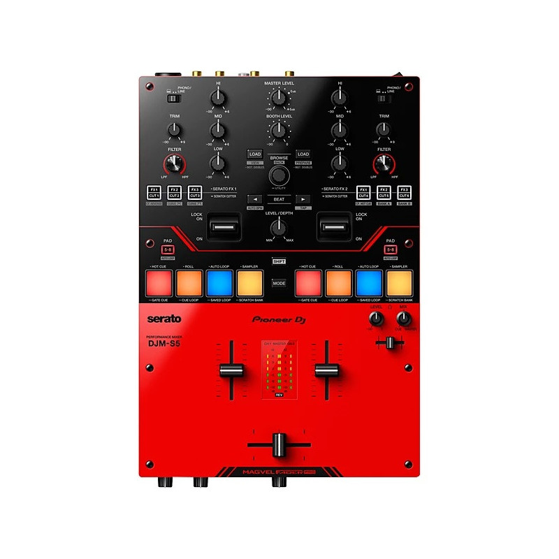 Pioneer DJM-S5 Scratch-style 2-channel DJ mixer (gloss red)